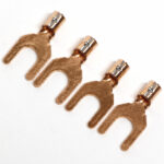 OFC 4N 99.99%Cu 高純度無酸素銅 アース線用 非メッキ Y端子 ポスト径 4mm 4個set 1.25Y-4