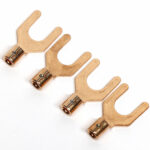 OFC 4N 99.99%Cu 高純度無酸素銅 6mm Yラグ圧着端子 非メッキ スペード端子 4個set 3.5Y-6