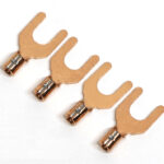 OFC 4N 99.99%Cu 高純度無酸素銅 アース線用 非メッキ Y端子 ポスト径 4mm 4個set 1.25Y-4