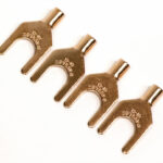 OFC 4N 99.99%Cu 高純度無酸素銅 8ｍｍ Yラグ圧着端子 非メッキ スペード端子 4個set 5.5Y-8