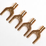 OFC 4N 99.99%Cu 高純度無酸素銅 6mm Yラグ圧着端子 非メッキ スペード端子 4個set 3.5Y-6