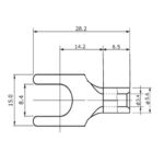 OFC 4N 99.99%Cu 高純度無酸素銅 8ｍｍ Yラグ圧着端子 非メッキ スペード端子 4個set 5.5Y-8