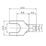 OFC 4N 99.99%Cu 高純度無酸素銅 6mm Yラグ圧着端子 非メッキ スペード端子 4個set 3.5Y-6